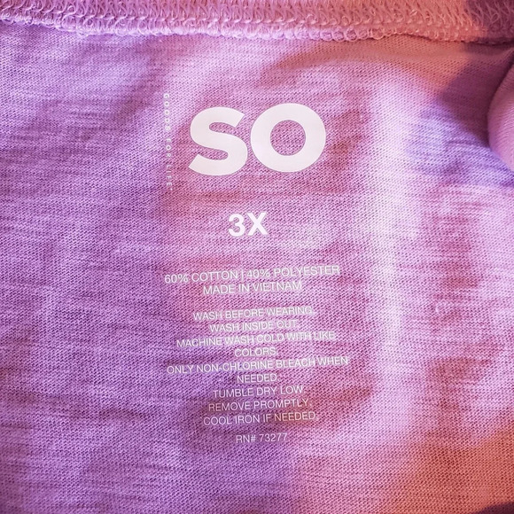 SO | Junior's Muscle Tank in Orchid sz 3X - Picture 6 of 7